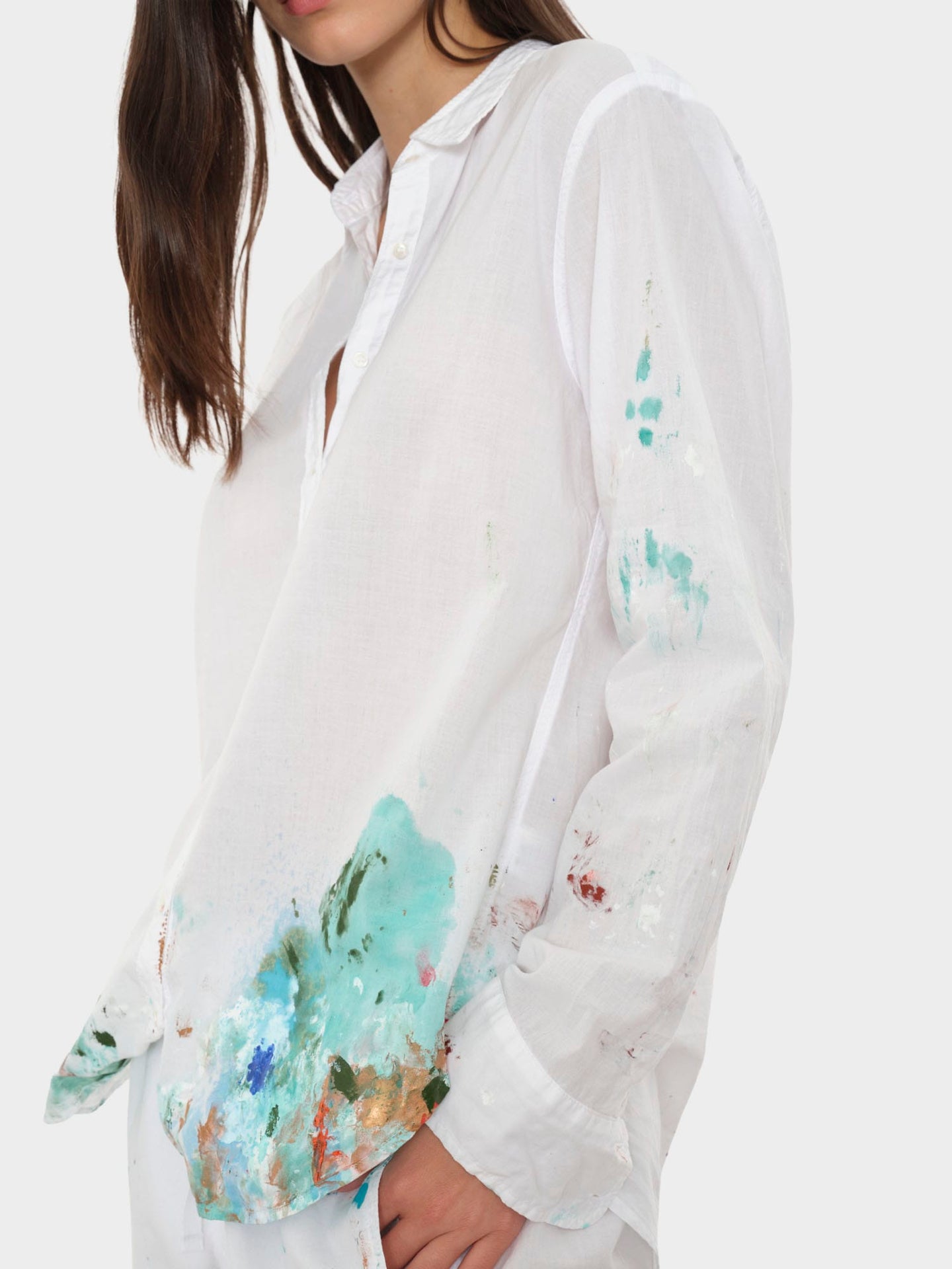 LN01 Shirt Hand-Painted White Beau Shirt Hand-Painted White Beau Shirt