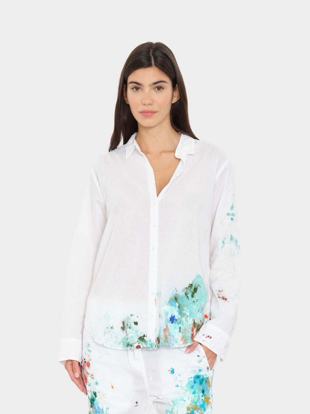 LN01 Shirt Hand-Painted White Beau Shirt Hand-Painted White Beau Shirt