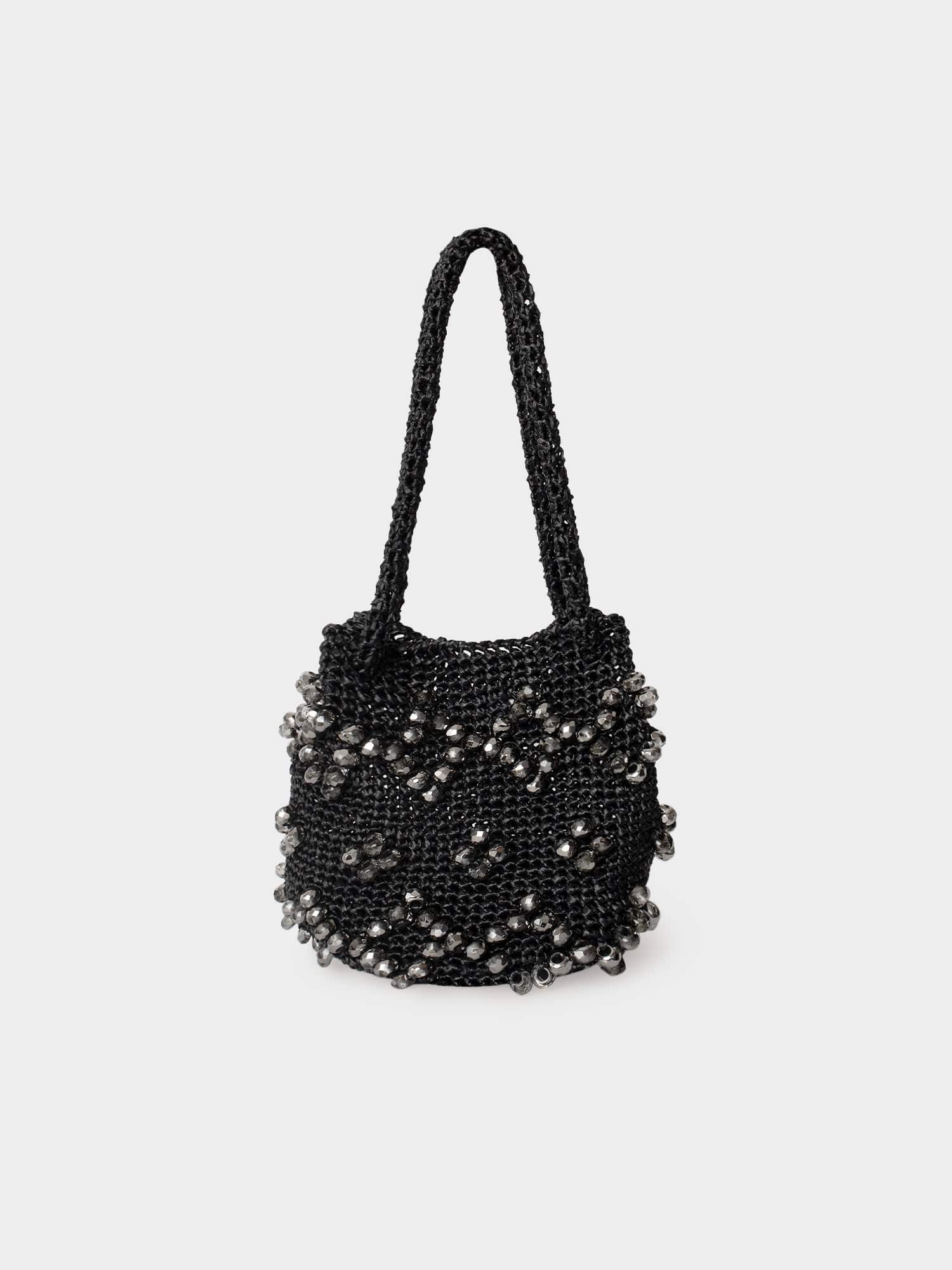 Black La Gemmé Mini Bucket Bag