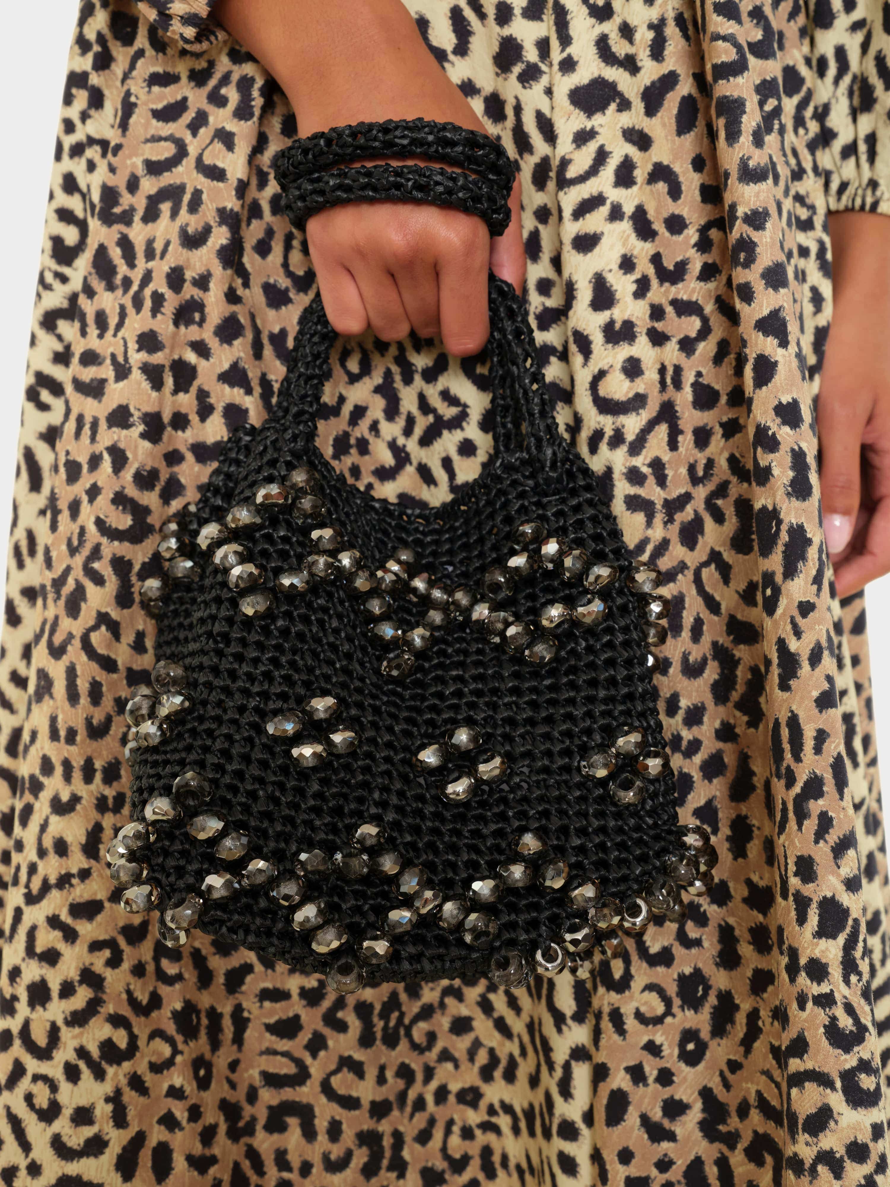 Black La Gemmé Mini Bucket Bag