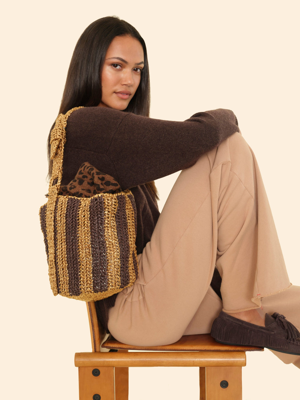 Maria La Rosa Handbag One Size / Black Maria La Rosa Black Cheyenne Mini Bucket Bag M0CMB131-OS-BLK Maria La Rosa Black Cheyenne Mini Bucket Bag