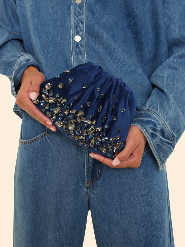 Maria La Rosa Handbag One Size / Blue Maria La Rosa Blue Pepita Bag M0PTB120-OS-BLU Maria La Rosa Blue Pepita Bag