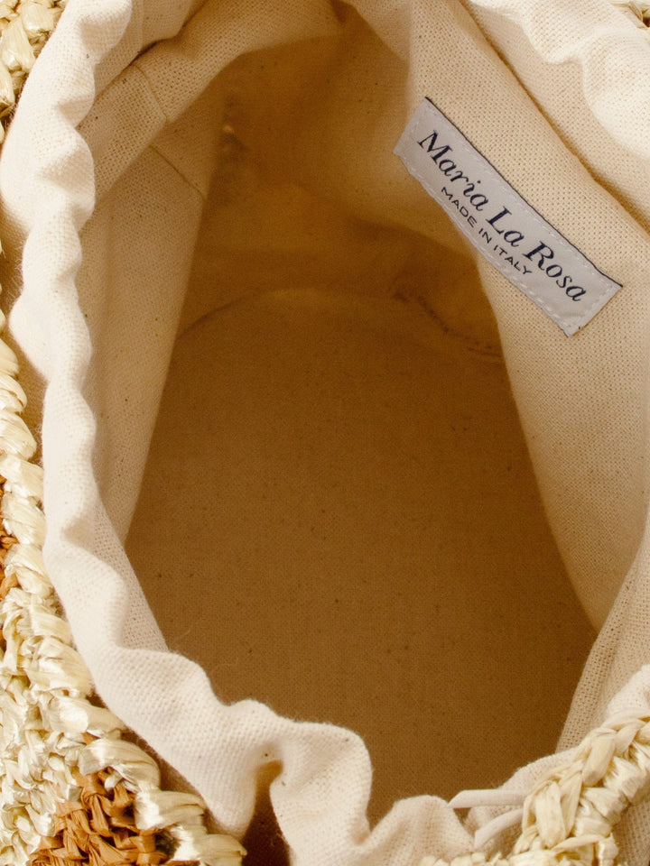 Maria La Rosa Handbag One Size / Natural Maria La Rosa Natural Cheyenne Mini Bucket Bag M0CMB131-OS-NAT Maria La Rosa Natural Cheyenne Mini Bucket Bag