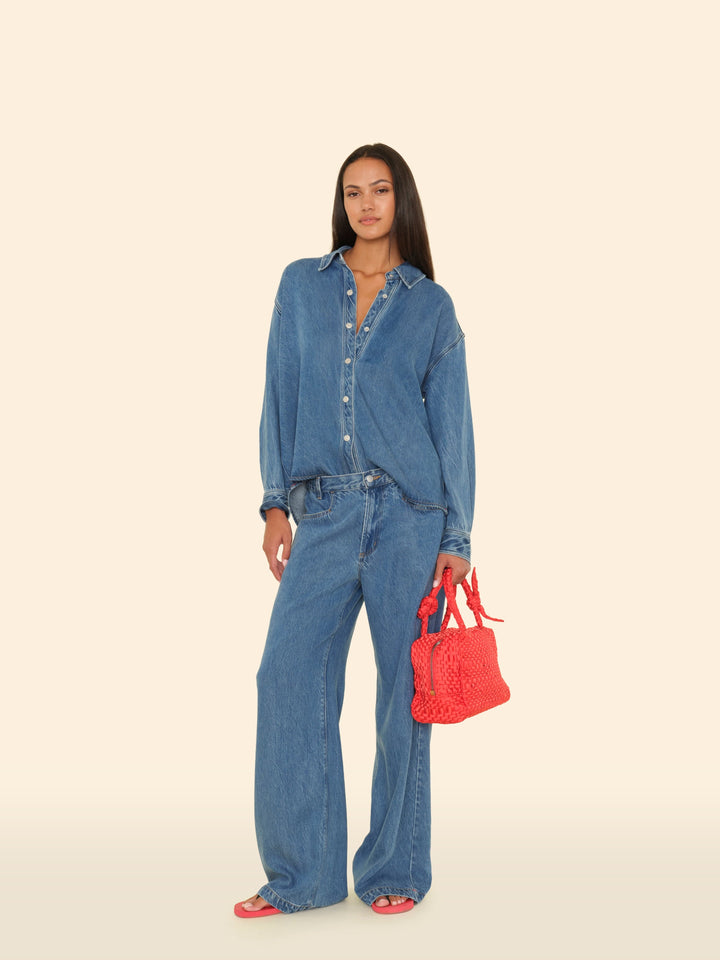 Maria La Rosa Handbag One Size / Red Maria La Rosa Red Bow Bag M0BWB230-OS-RED Maria La Rosa Red Bow Bag