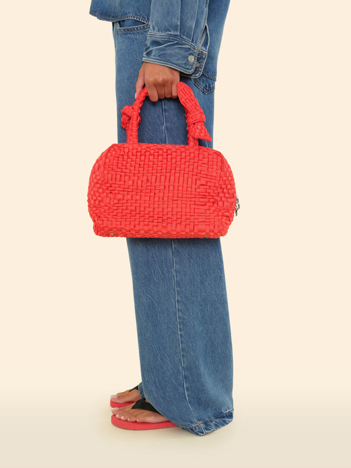 Maria La Rosa Handbag One Size / Red Maria La Rosa Red Bow Bag M0BWB230-OS-RED Maria La Rosa Red Bow Bag