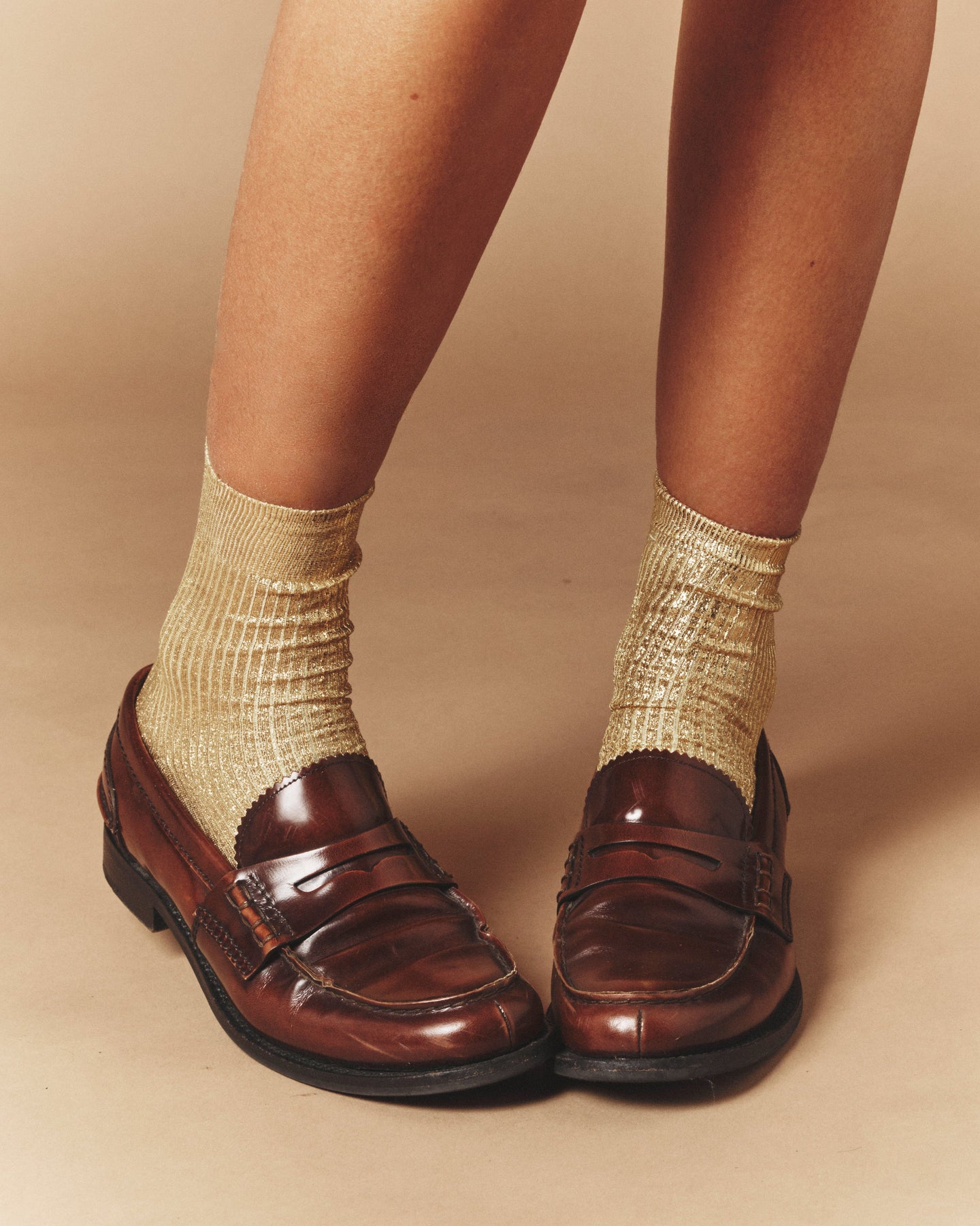 Maria La Rosa Socks One Size / Gold Gold Laminated Socks M9LMS790-OS-GOLD Gold Laminated Socks