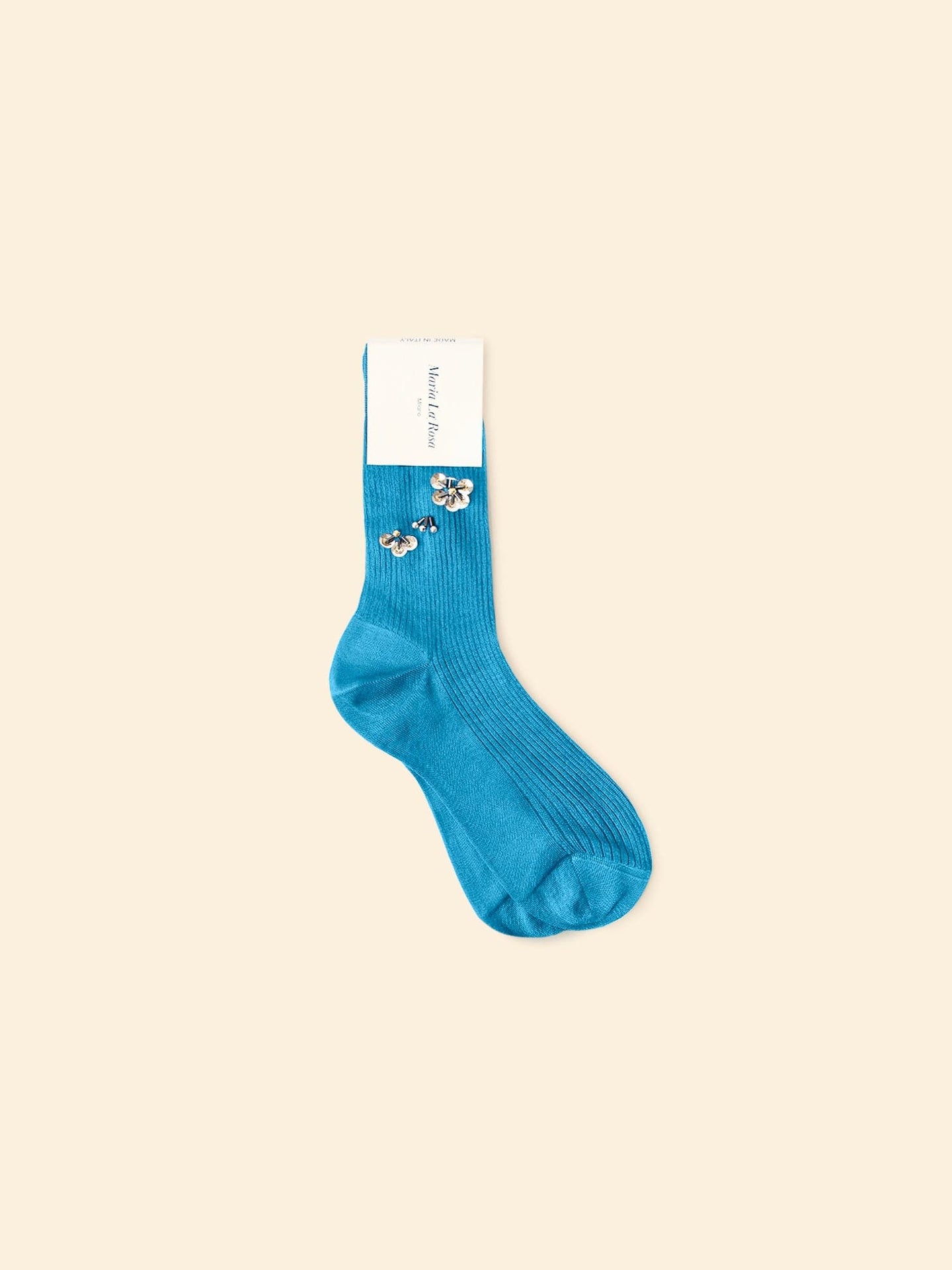 Maria La Rosa Socks One Size / Prussian Blue Maria La Rosa Prussian Blue Agathe Socks M9AGS150-OS-PRSB Maria La Rosa Prussian Blue Agathe Socks