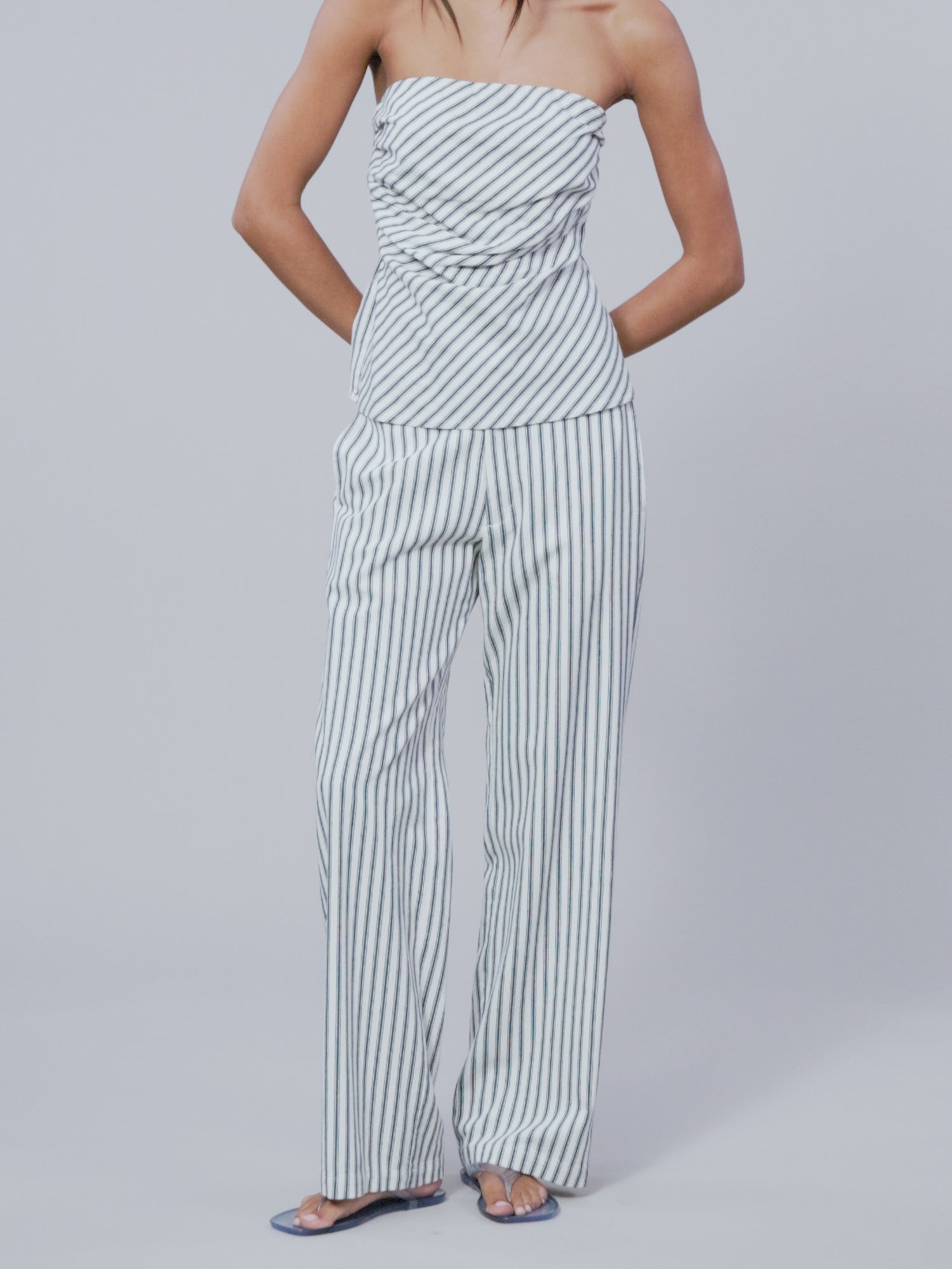 Blue Slate Stripe Pascale Pant