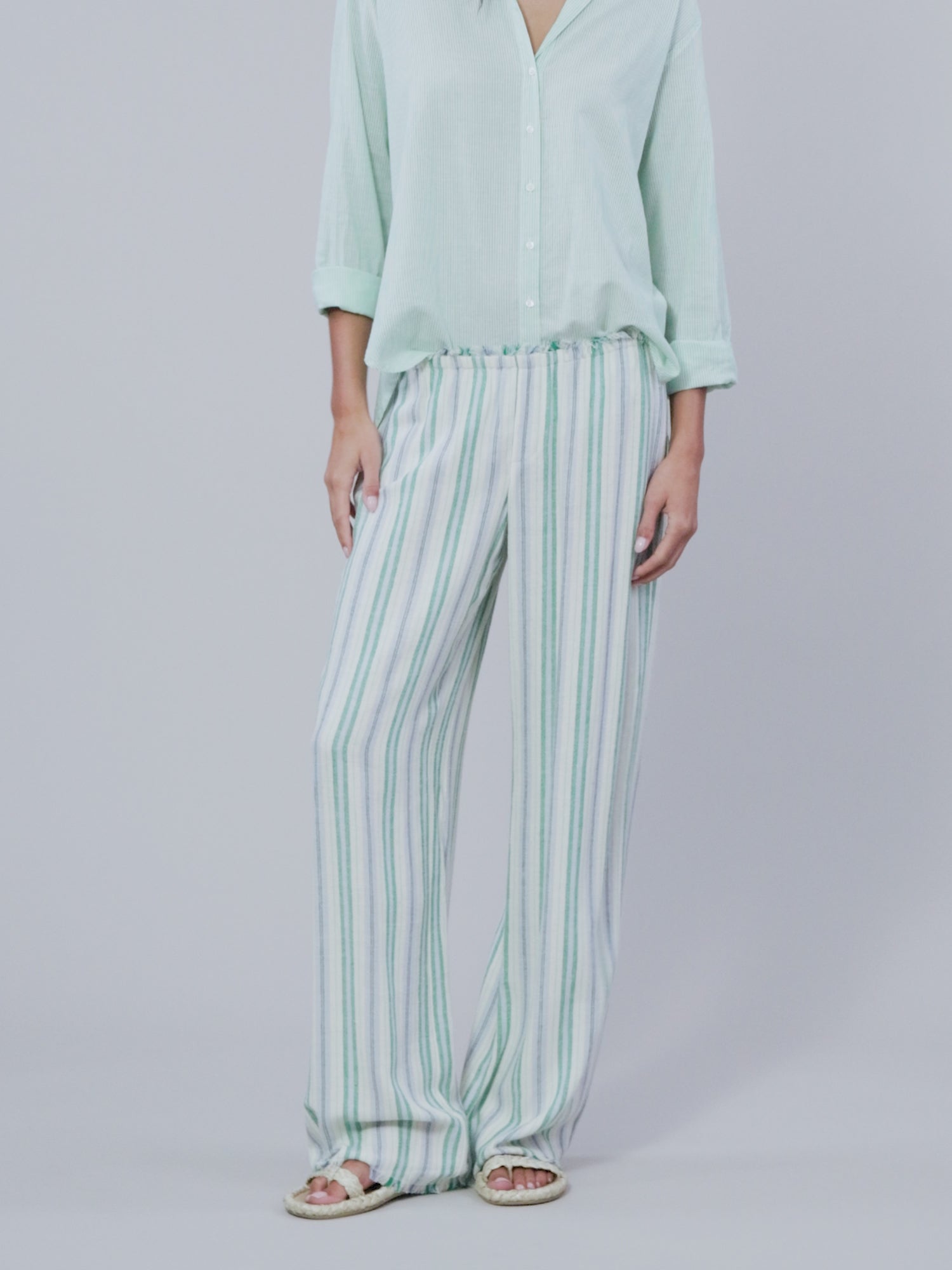 Blue Moss Stripe Joseph Pant