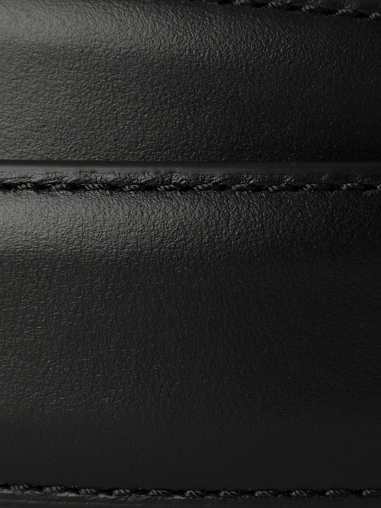 Silver Ostrich Belt Silver Ostrich Black Calfskin Dalmatian Belt