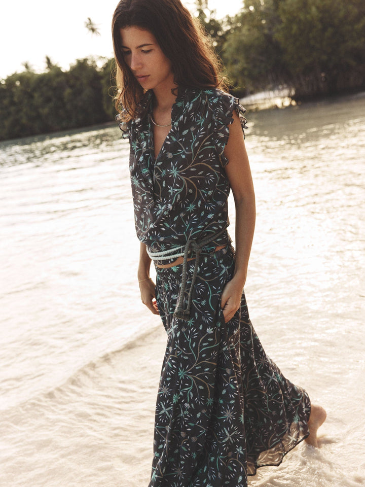 X2501 Skirt Graphite Mint Roxane Skirt Graphite Mint Roxane Skirt