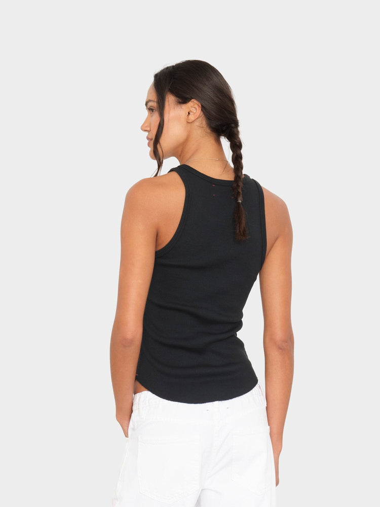 X2501 Tee True Black Arynn Fine Rib Tank Top True Black Arynn Fine Rib Tank Top