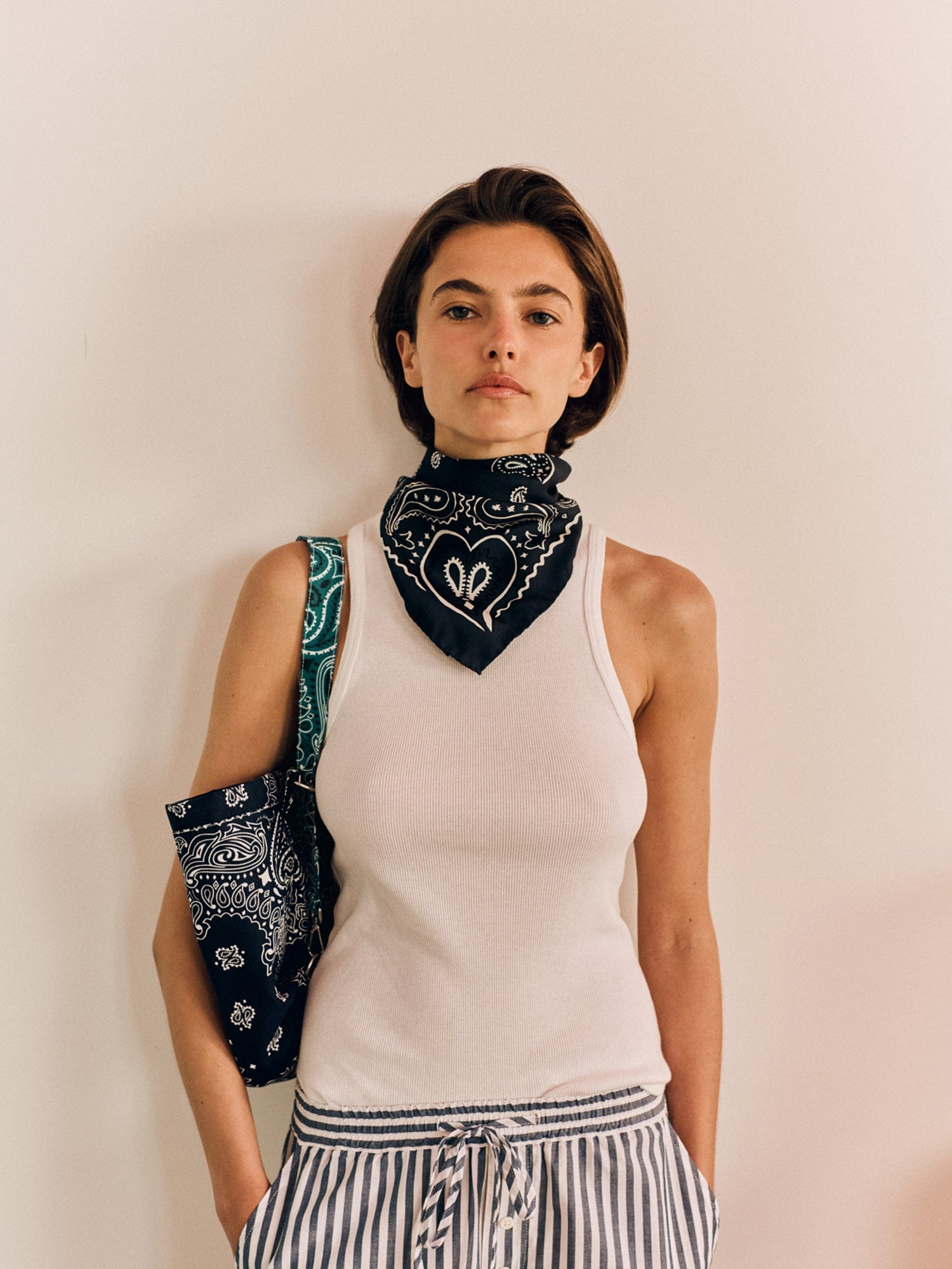 White Arynn Fine Rib Tank Top