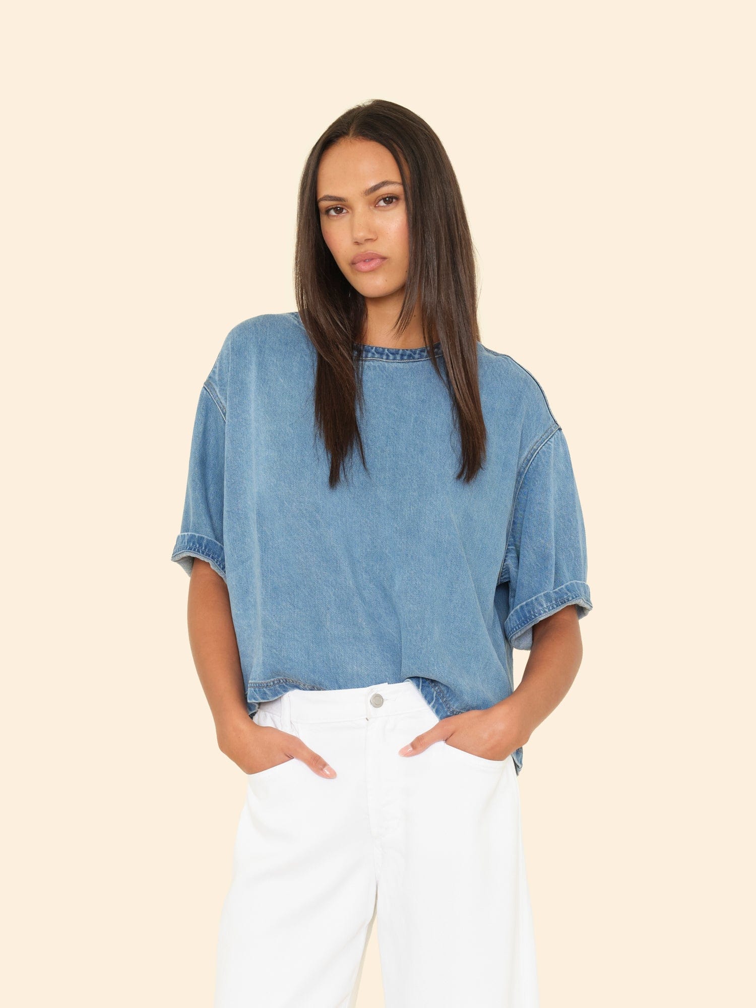 新品 RH Vintage Pigment Stretch Denim Top Pacific Austin Denim Top