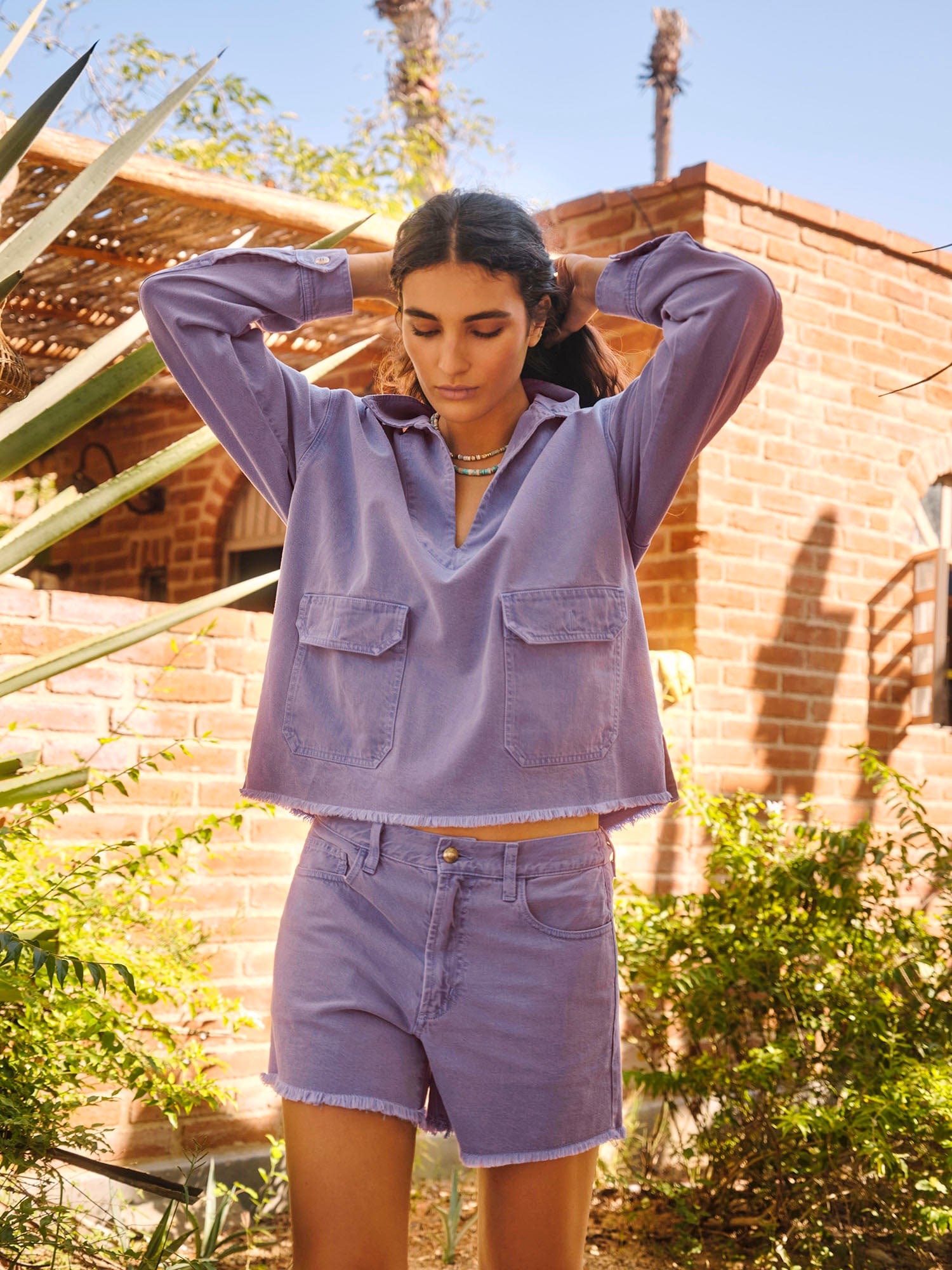 新品 RH Vintage Pigment Stretch Denim Top Pigment Skipper Reece Denim Top