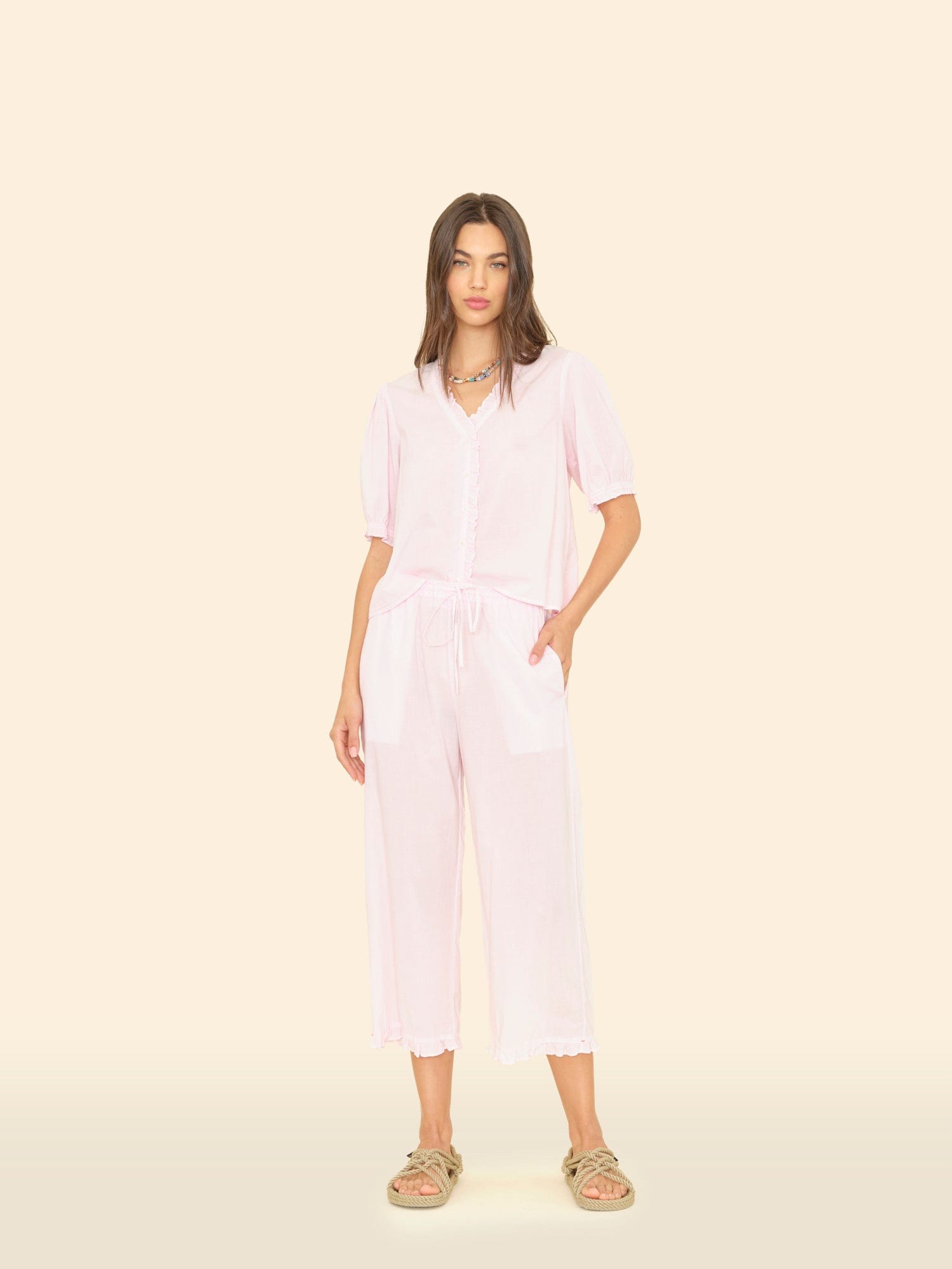 PALE JADE☆Cushion Micro Pants Trousers (S25F1620) Pistache | Penn&Ink