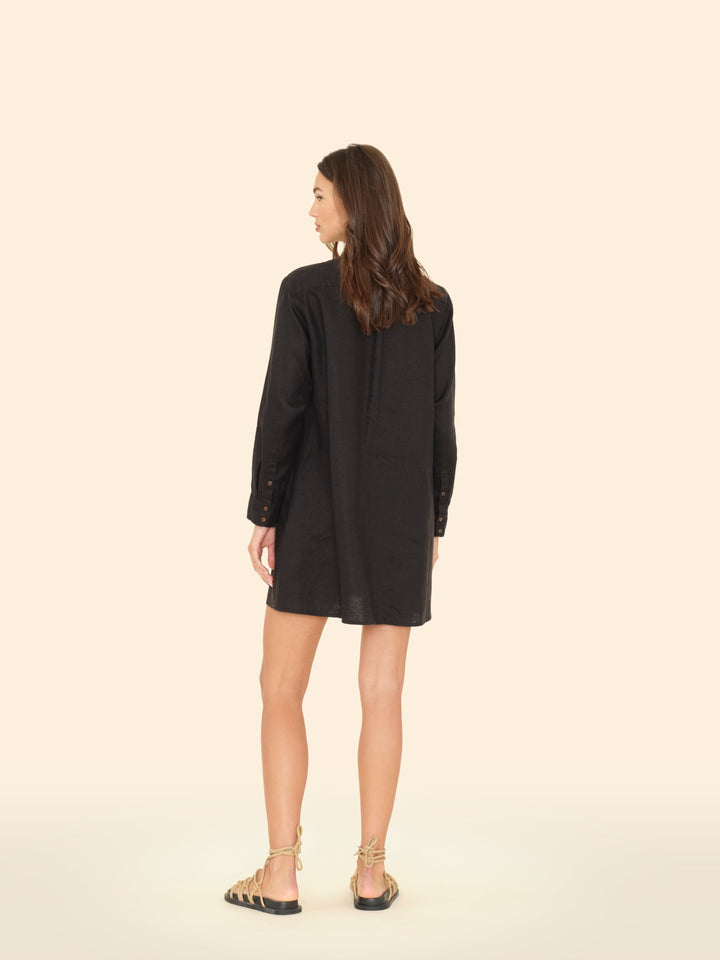 X2503 Dress Black Bobby Linen Dress Black Bobby Linen Dress
