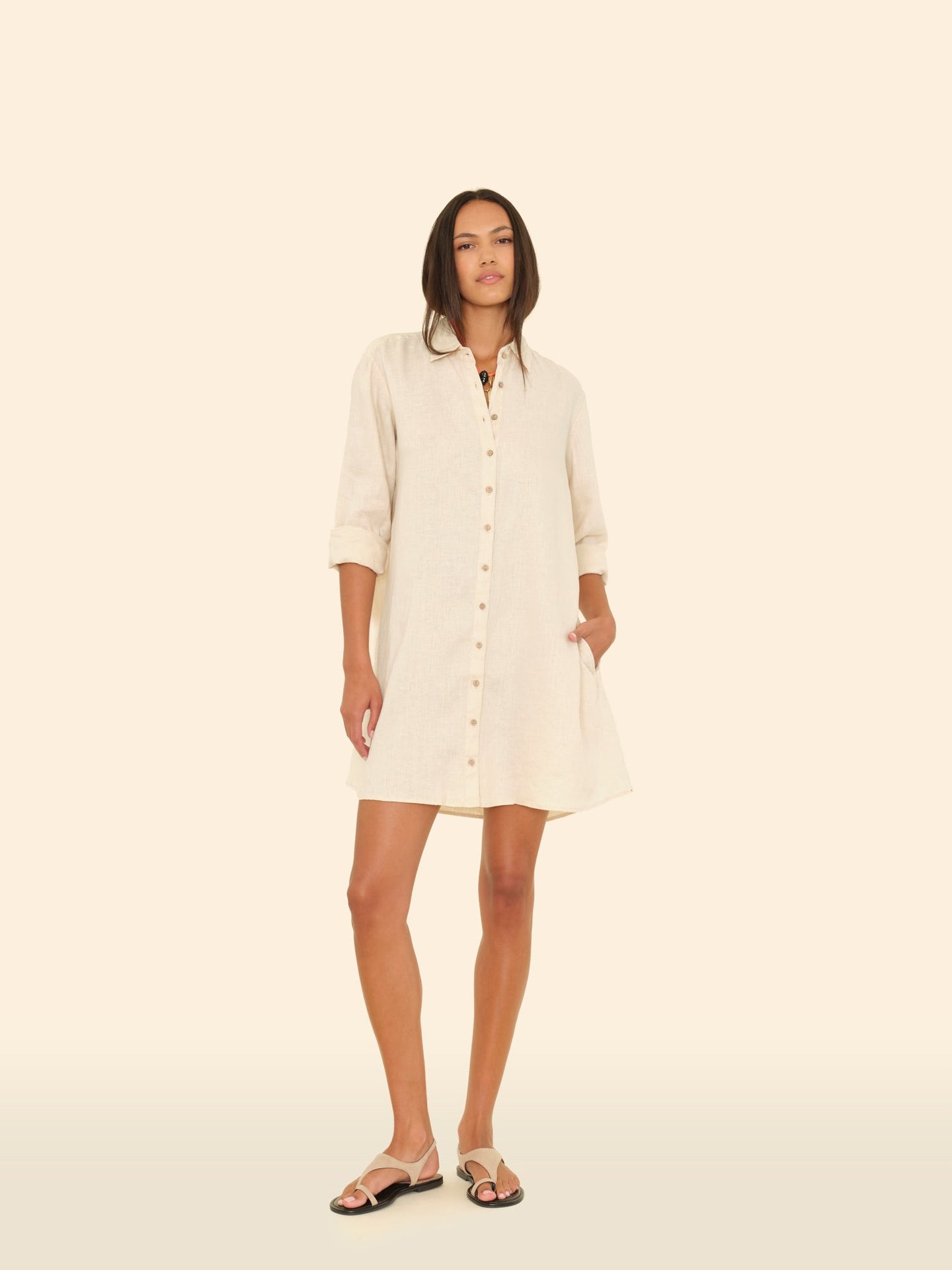 X2503 Dress Sugarcane Bobby Linen Dress Sugarcane Bobby Linen Dress