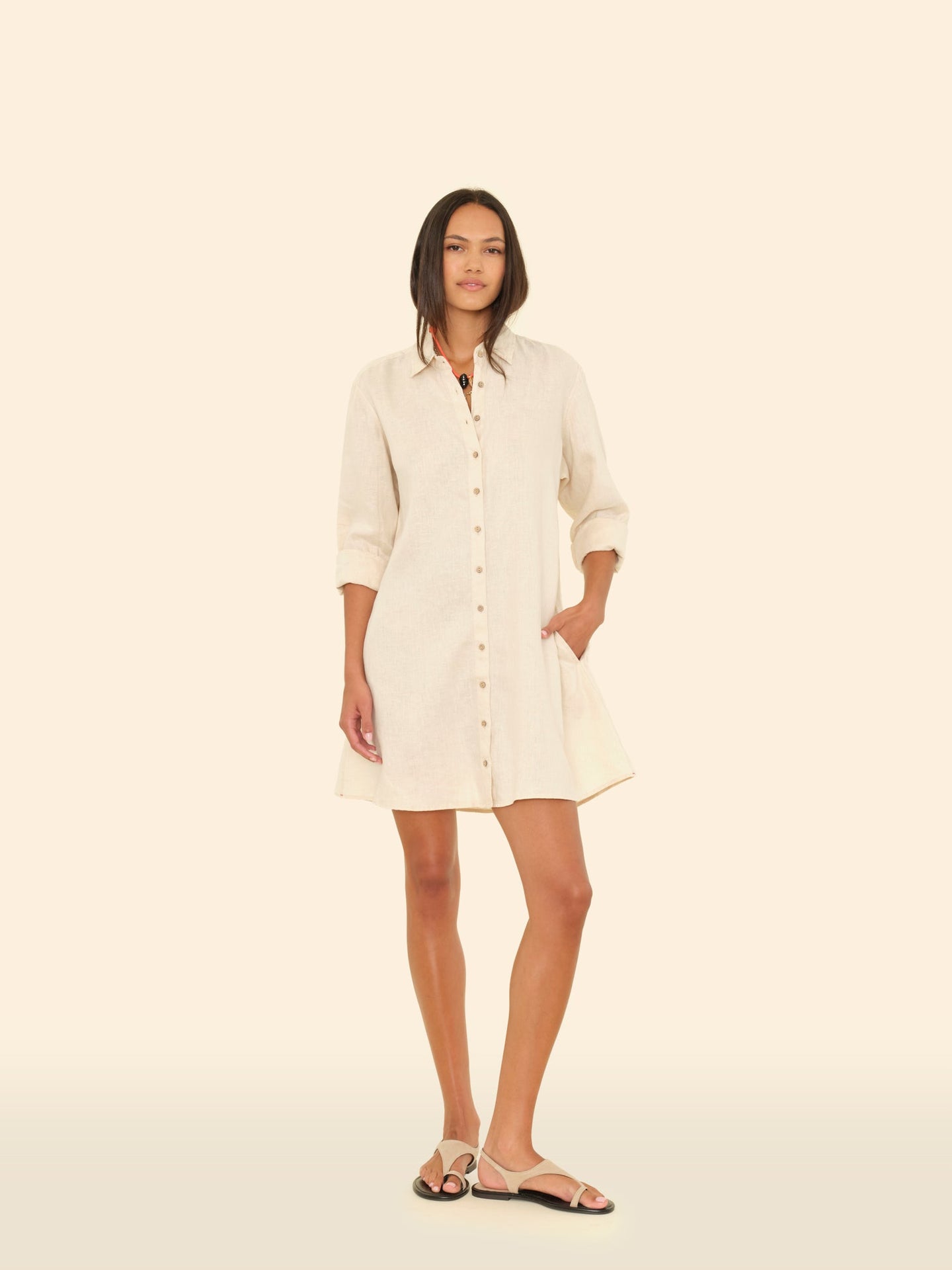 X2503 Dress Sugarcane Bobby Linen Dress Sugarcane Bobby Linen Dress
