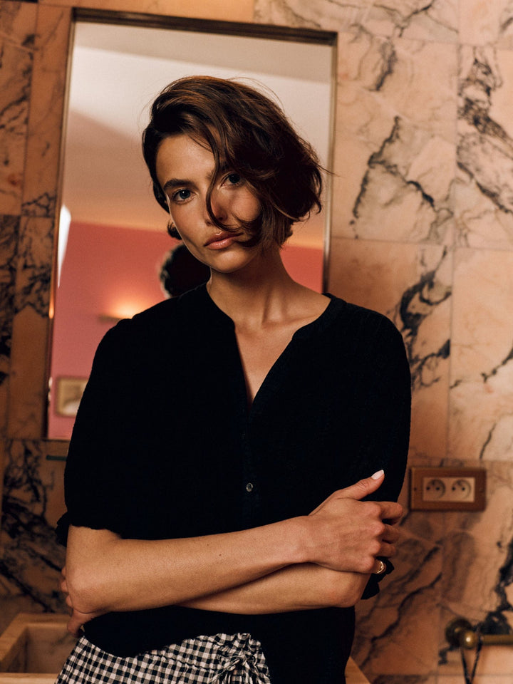 X2503 Shirt Black Eden Embroidered Shirt Black Eden Embroidered Shirt