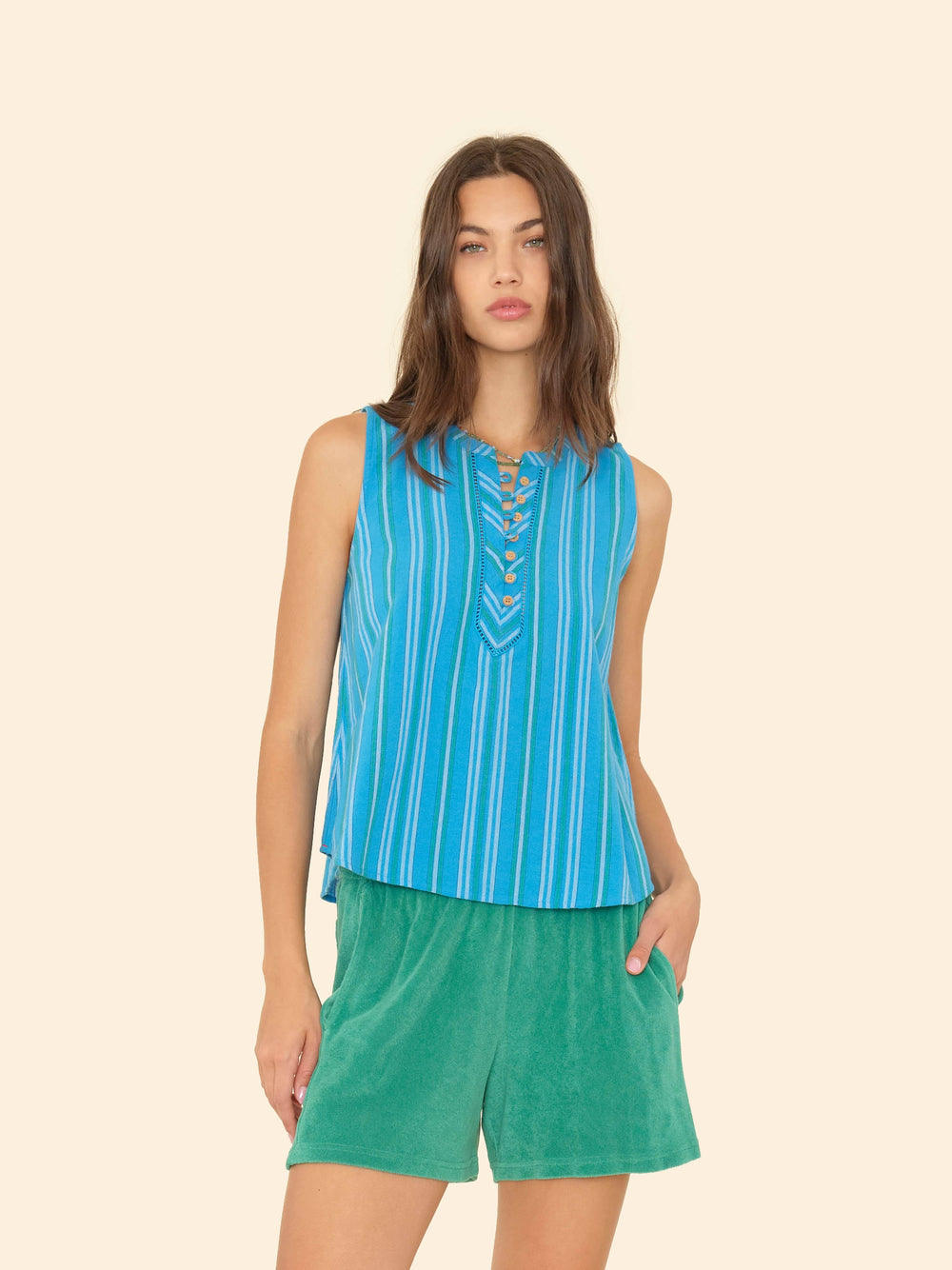 X2503 Top Castaway Blue Twyla Top Castaway Blue Twyla Top
