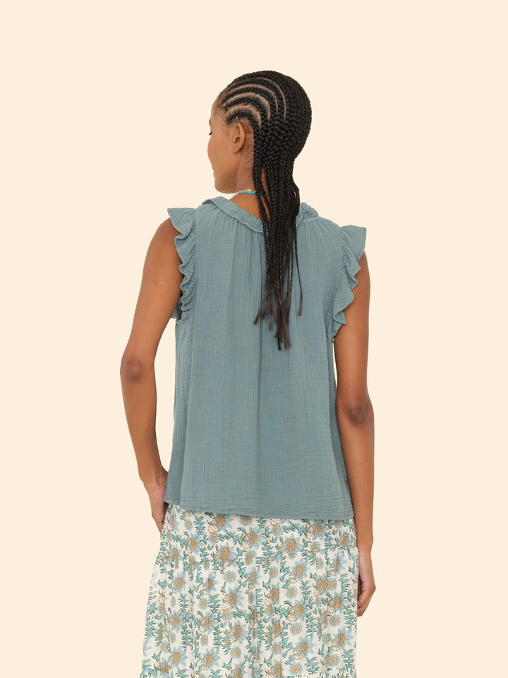 X2503 Top Dusty Sage Bex Gauze Top Dusty Sage Bex Gauze Top