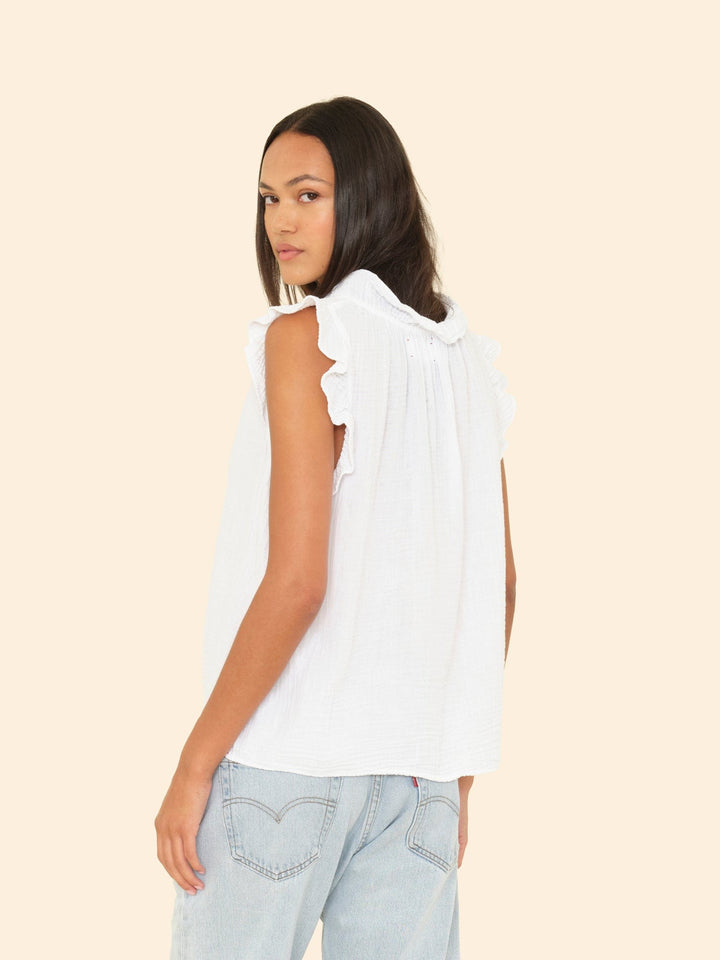 X2503 Top White Bex Gauze Top White Bex Gauze Top