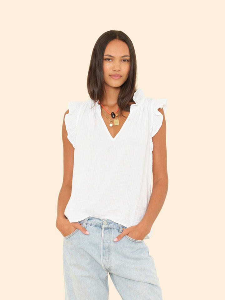 X2503 Top White Bex Gauze Top White Bex Gauze Top