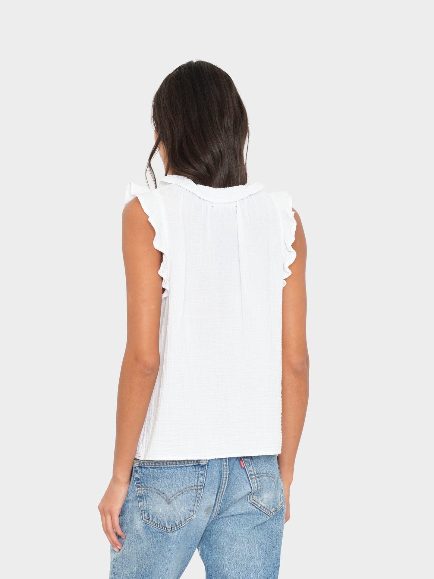 X2503 Top White Bex Gauze Top White Bex Gauze Top