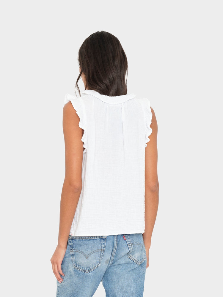 X2503 Top White Bex Gauze Top White Bex Gauze Top
