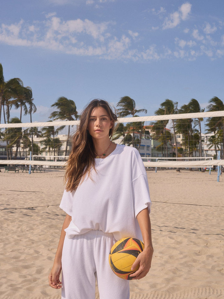 X2503 Top White Roe Terry Sweatshirt White Roe Terry Sweatshirt