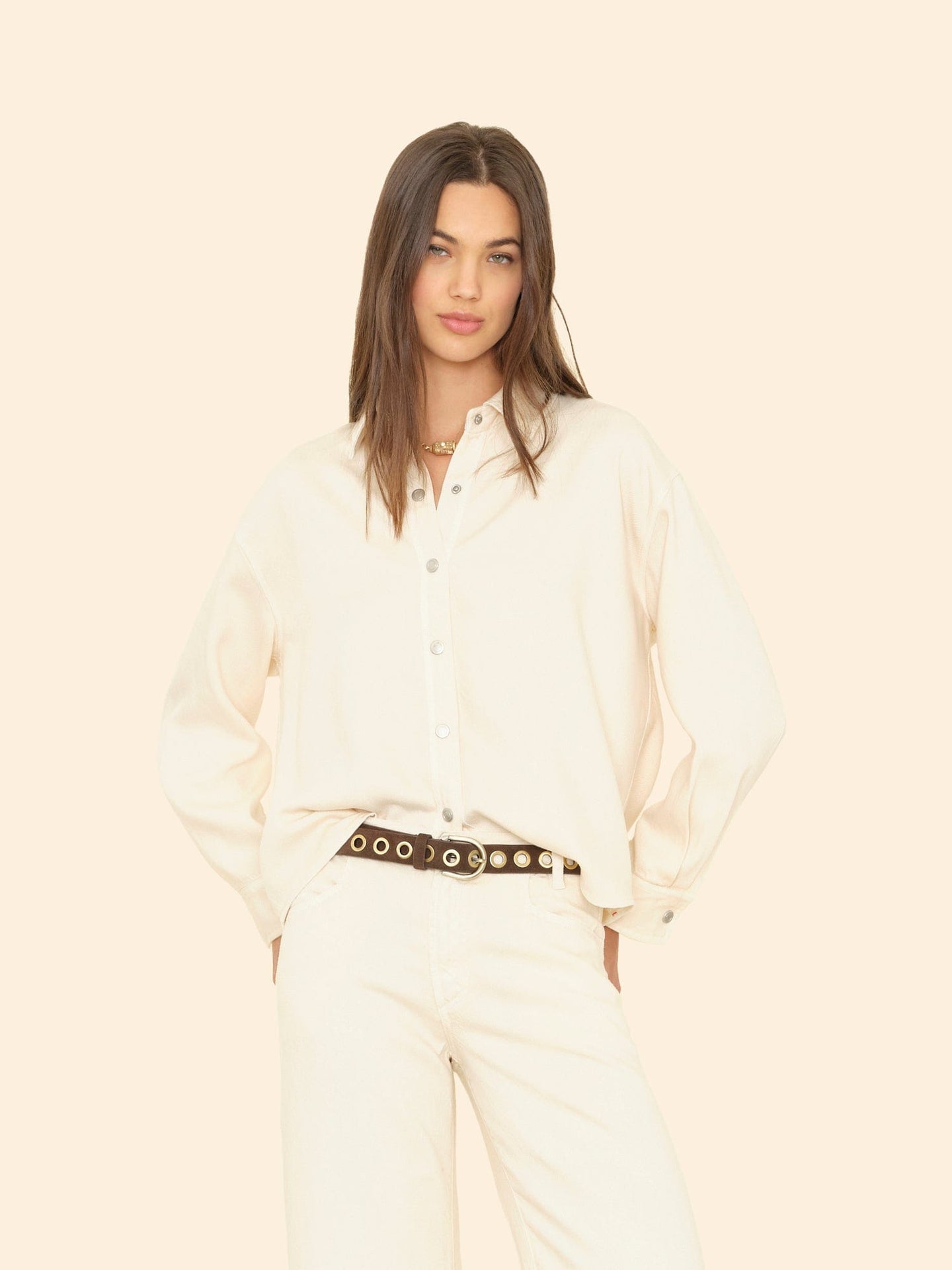 X2505 Shirt Ecru Gia Denim Shirt Ecru Gia Denim Shirt