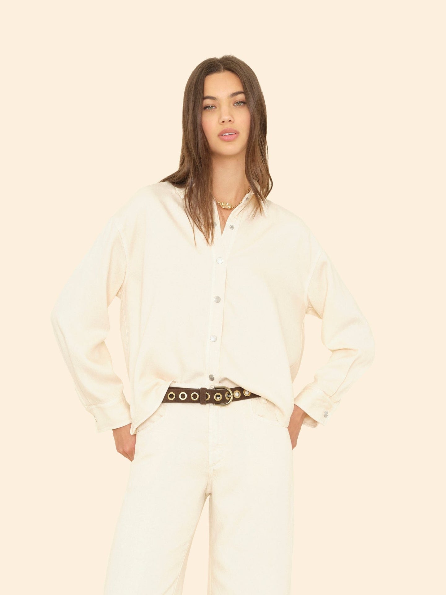 X2505 Shirt Ecru Gia Denim Shirt Ecru Gia Denim Shirt