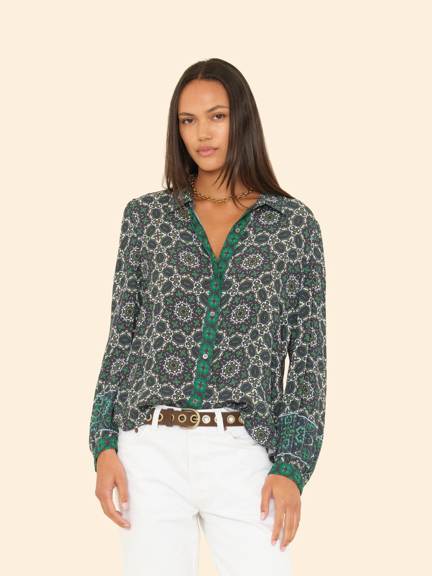 X2505 Shirt Navy Tile Gaby Shirt Navy Tile Gaby Shirt