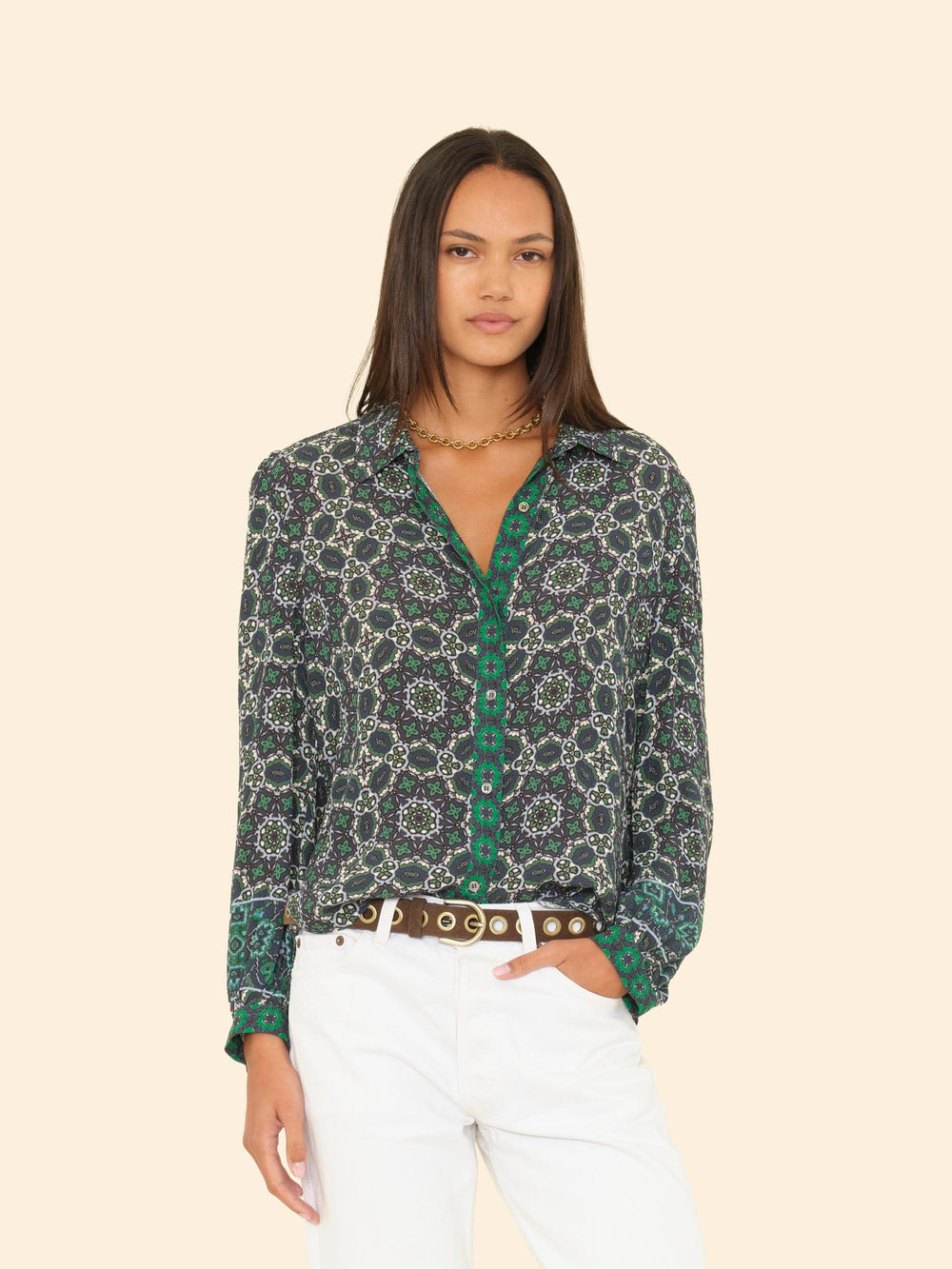 X2505 Shirt Navy Tile Gaby Shirt Navy Tile Gaby Shirt