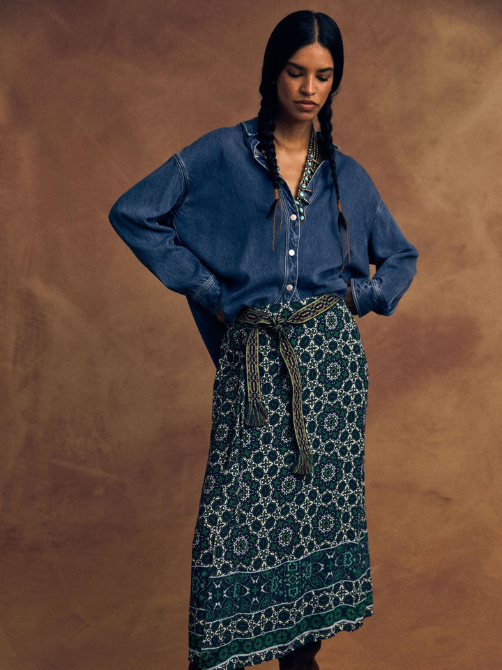 X2505 Skirt Navy Tile Yana Skirt Navy Tile Yana Skirt