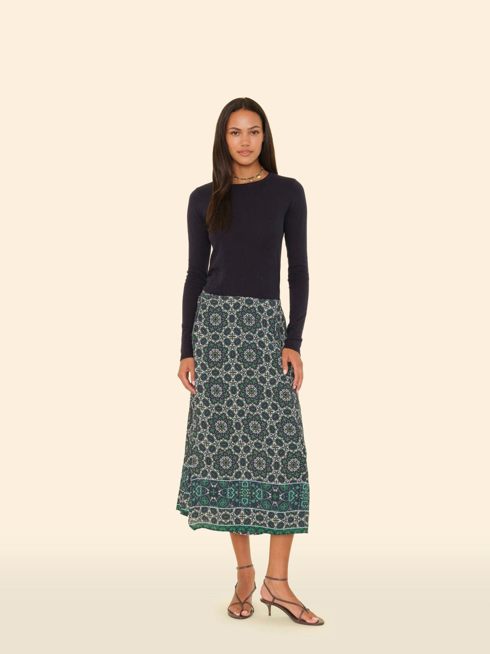 X2505 Skirt Navy Tile Yana Skirt Navy Tile Yana Skirt