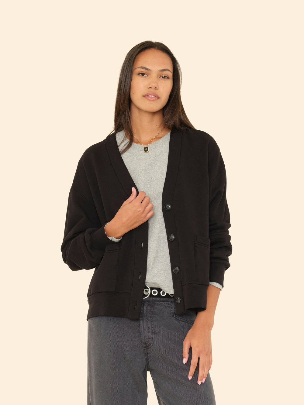 X2505 Sweatshirt Black Benny Cardigan Black Benny Cardigan