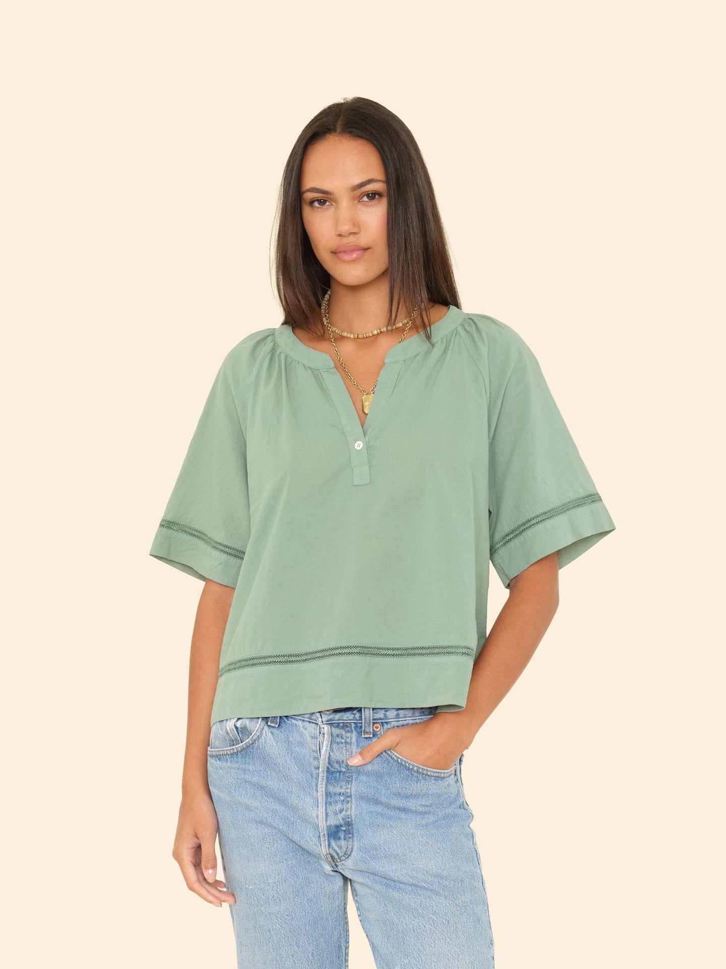 X2505 Top Sage Leaf Sadie Top Sage Leaf Sadie Top