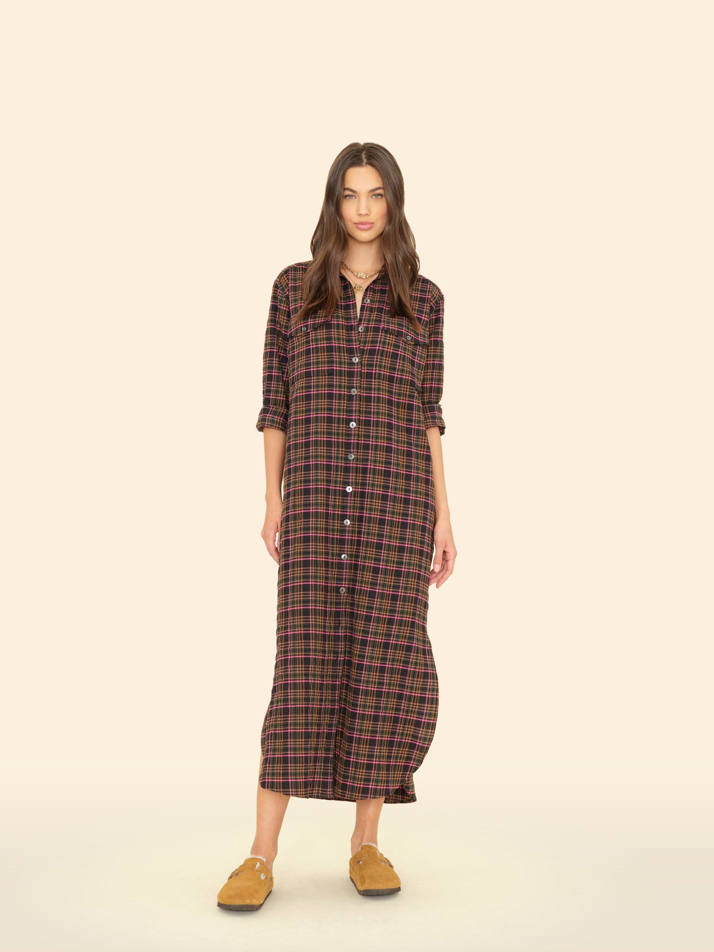 X2506 Dress Espresso Plaid Natalie Dress Espresso Plaid Natalie Dress