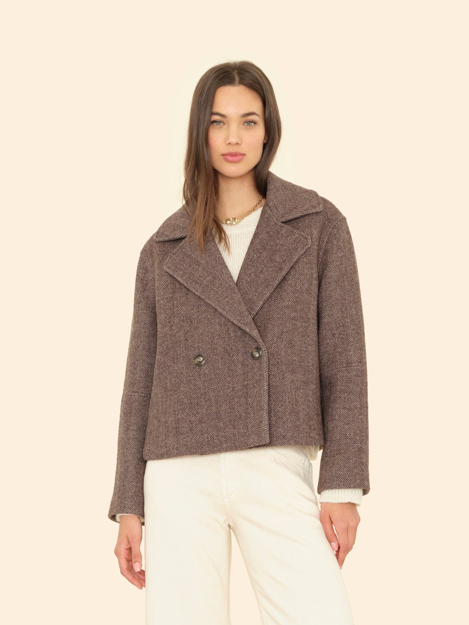 HEUGN ユーゲン MIX TWEED BROWN COAT031 HEUGN ユーゲン MIX TWEED BROWN COAT031 HEUGN (ユーゲン)/