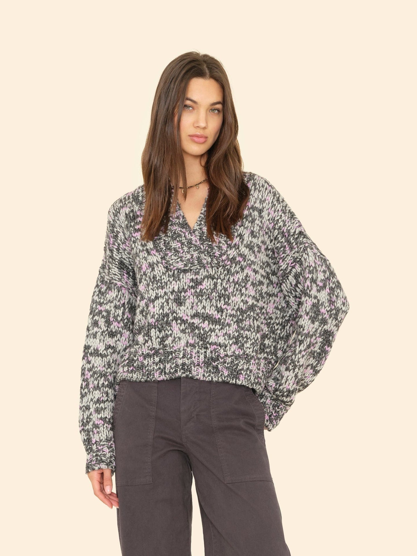 X2506 Sweater Black Melange Keyes Sweater Black Melange Keyes Sweater
