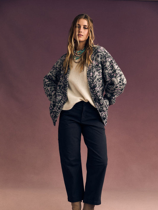 X2506 Sweater Black Melange Marvin Cardigan Black Melange Marvin Cardigan