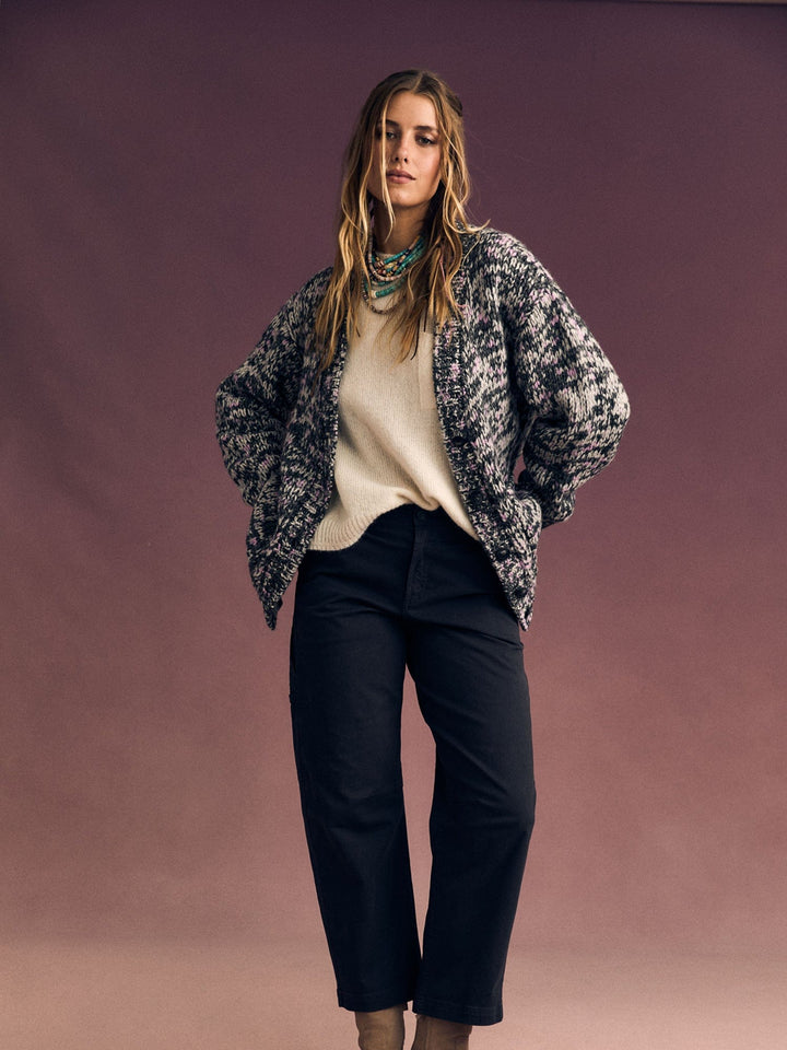 X2506 Sweater Black Melange Marvin Cardigan Black Melange Marvin Cardigan