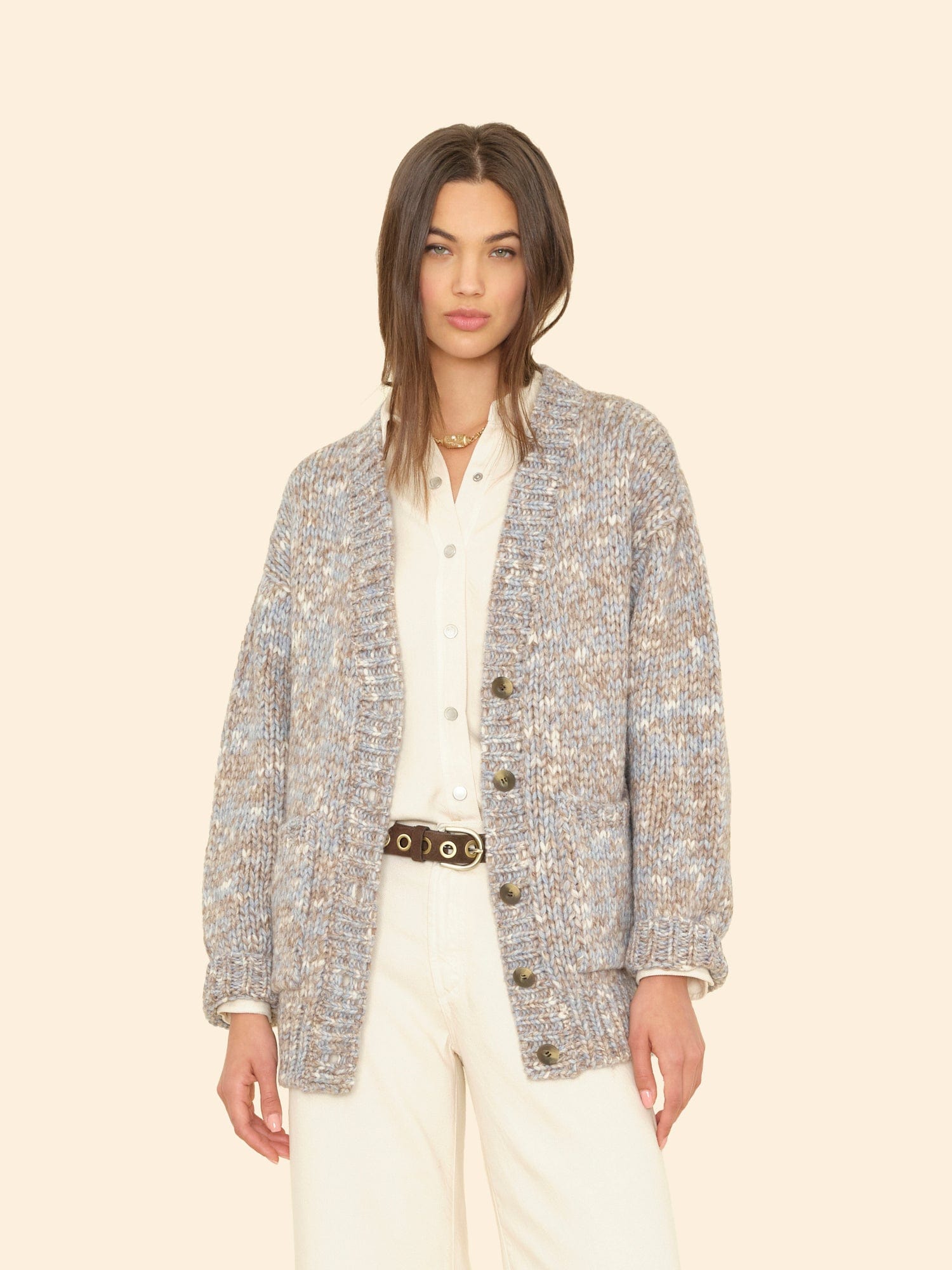 Light Blue Melange Marvin Cardigan