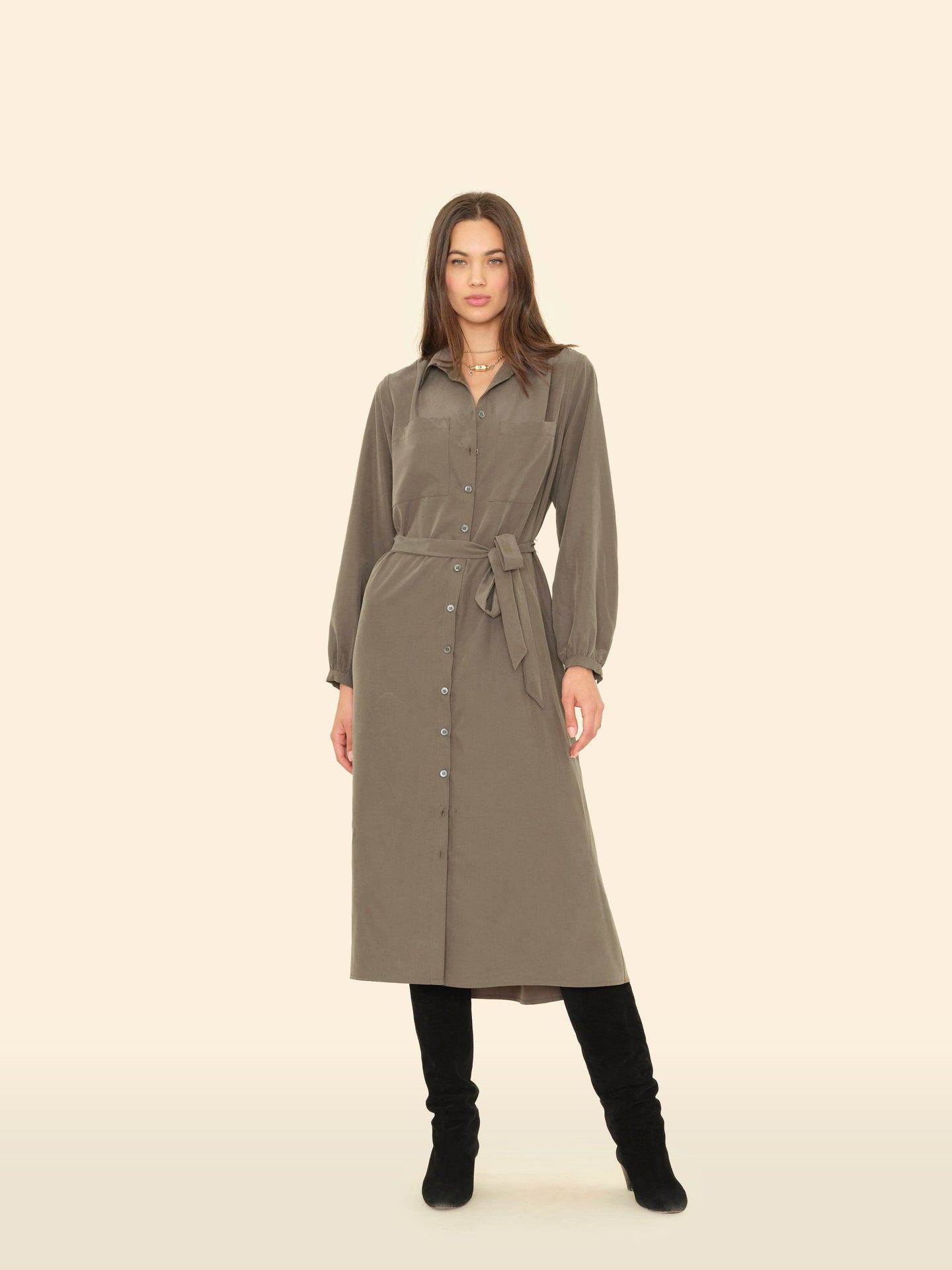 X2507 Dress Dusty Army Lawson Dress Dusty Army Lawson Dress