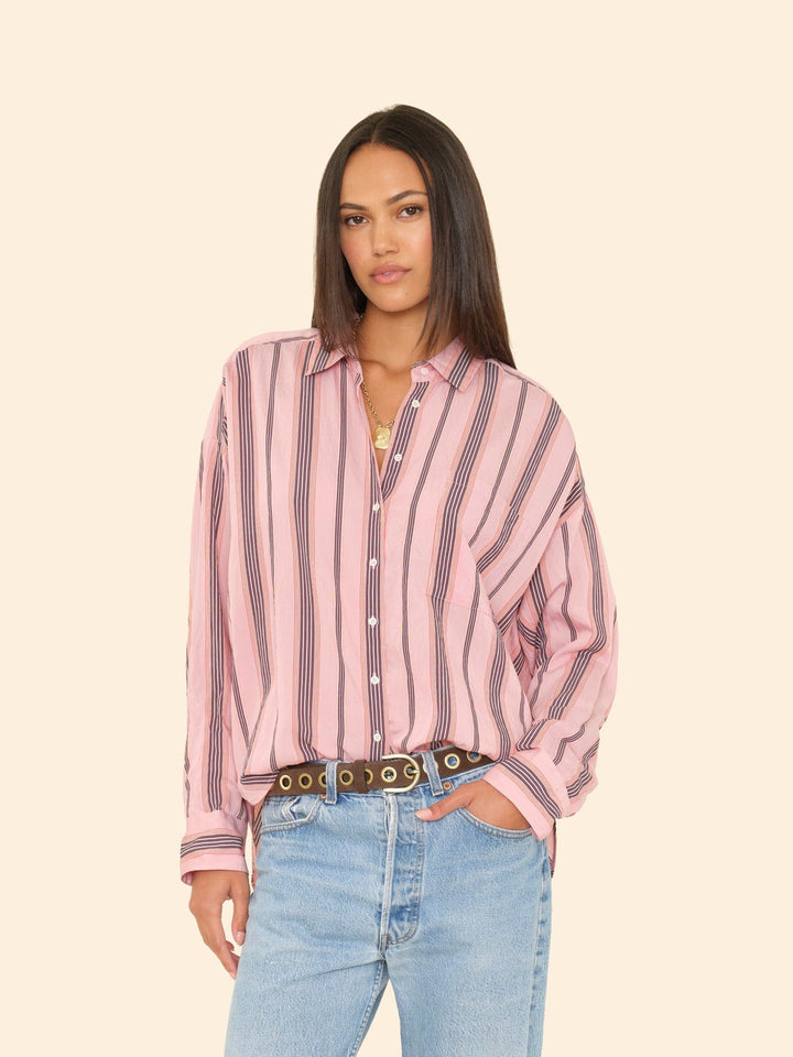 X2507 Shirt Blush Stripe Jordy Shirt Blush Stripe Jordy Shirt