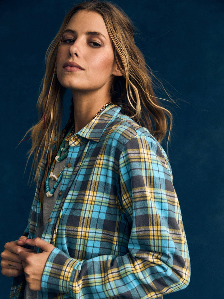 X2507 Shirt Turquoise Yellow Plaid Beau Shirt Turquoise Yellow Plaid Beau Shirt