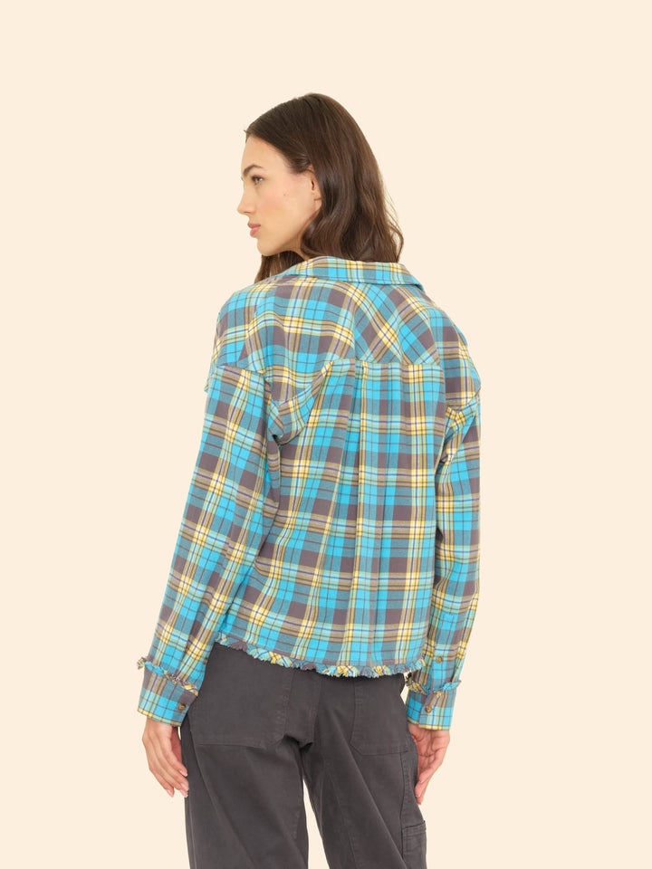 X2507 Shirt Turquoise Yellow Plaid Ian Shirt Turquoise Yellow Plaid Ian Shirt