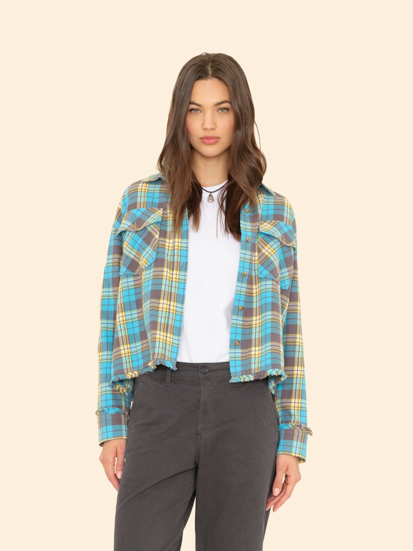 X2507 Shirt Turquoise Yellow Plaid Ian Shirt Turquoise Yellow Plaid Ian Shirt